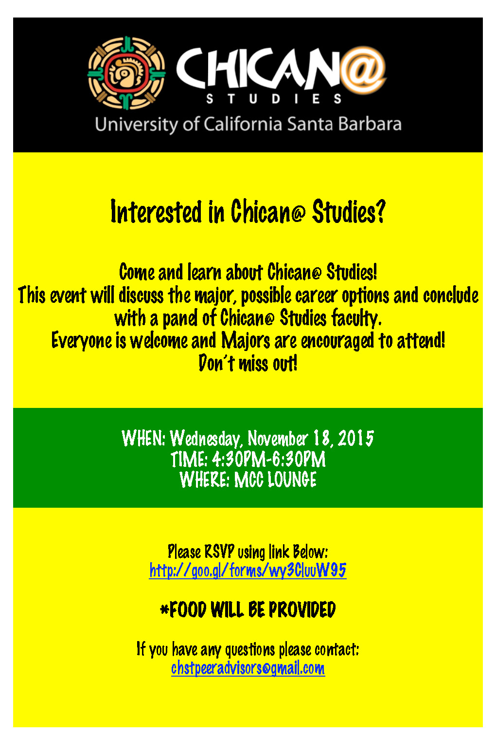 Chicana/o Studies Major (B.A.) Informational Event Event Image