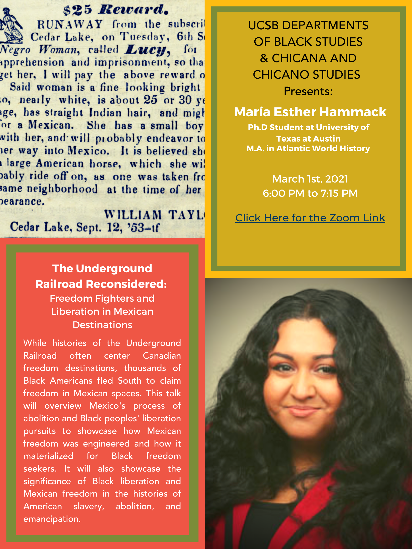 The Underground Railroad Reconsidered: Freedom Fighters and Liberation in Mexican Destinations Event Image