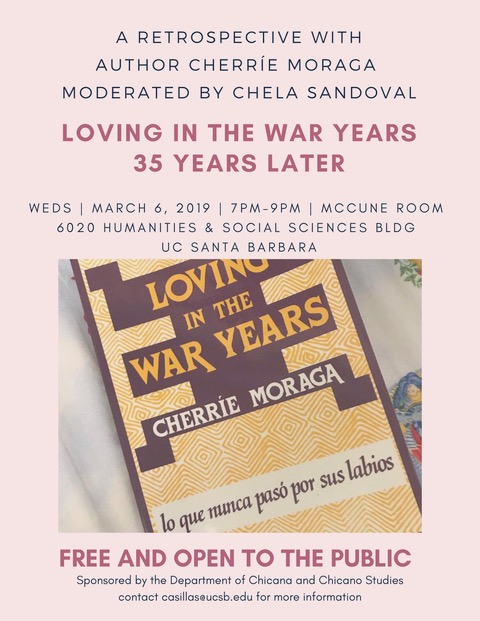 Loving in the War Years, 35 Years later: A Retrospective with Author Cherríe Moraga Event Image